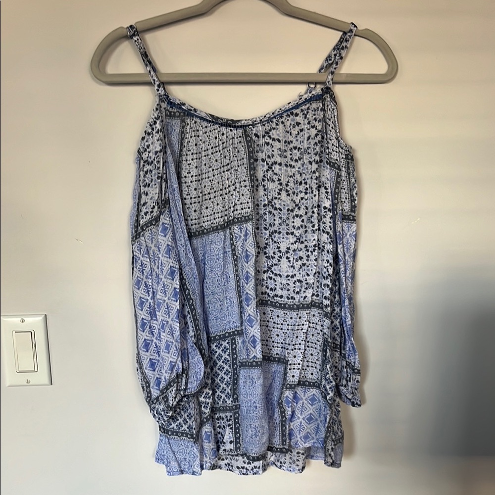 Boho Blue Patchwork Tank Top